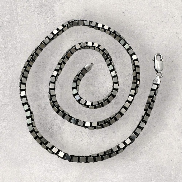 925 ITALY Sterling Silver 5mm Box Chain Men's Necklace - Picture 5 of 6